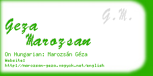 geza marozsan business card